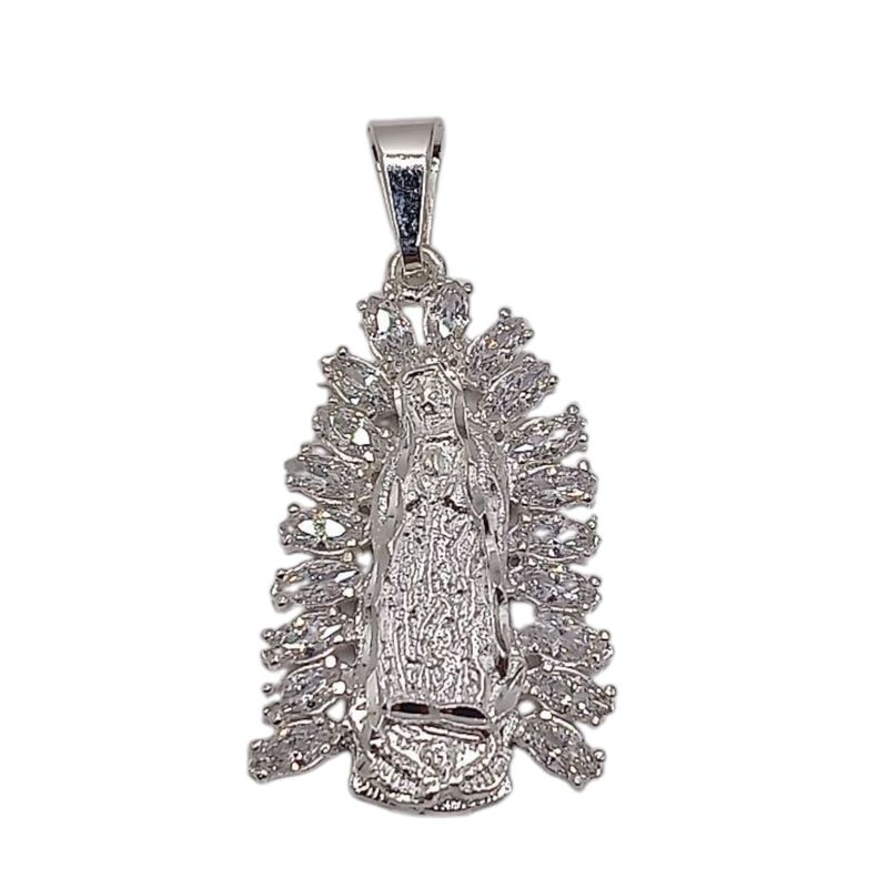 DIJE  VIRGEN  DE  GPE 3.5 CM  LARGO TOTAL  PLATA .925