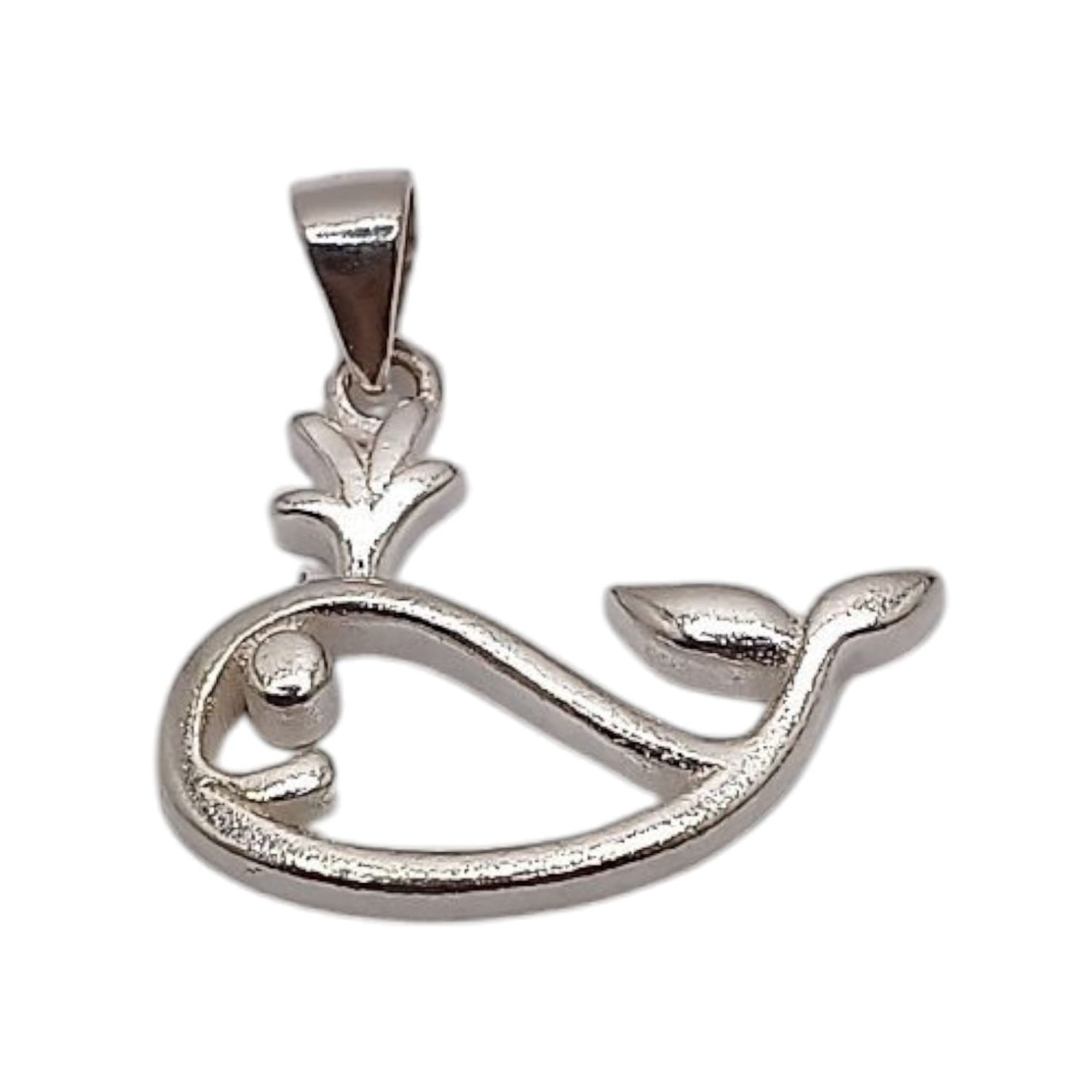 DIJE LISO BALLENA  2.3 CM  PLATA .925