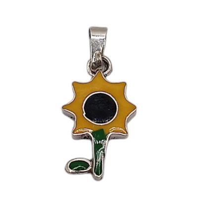 DIJE ESMALTADO GIRASOL 1.5 CM  PLATA .925