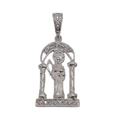 DIJE STA MUERTE CON CZ 4 CM  PLATA .925