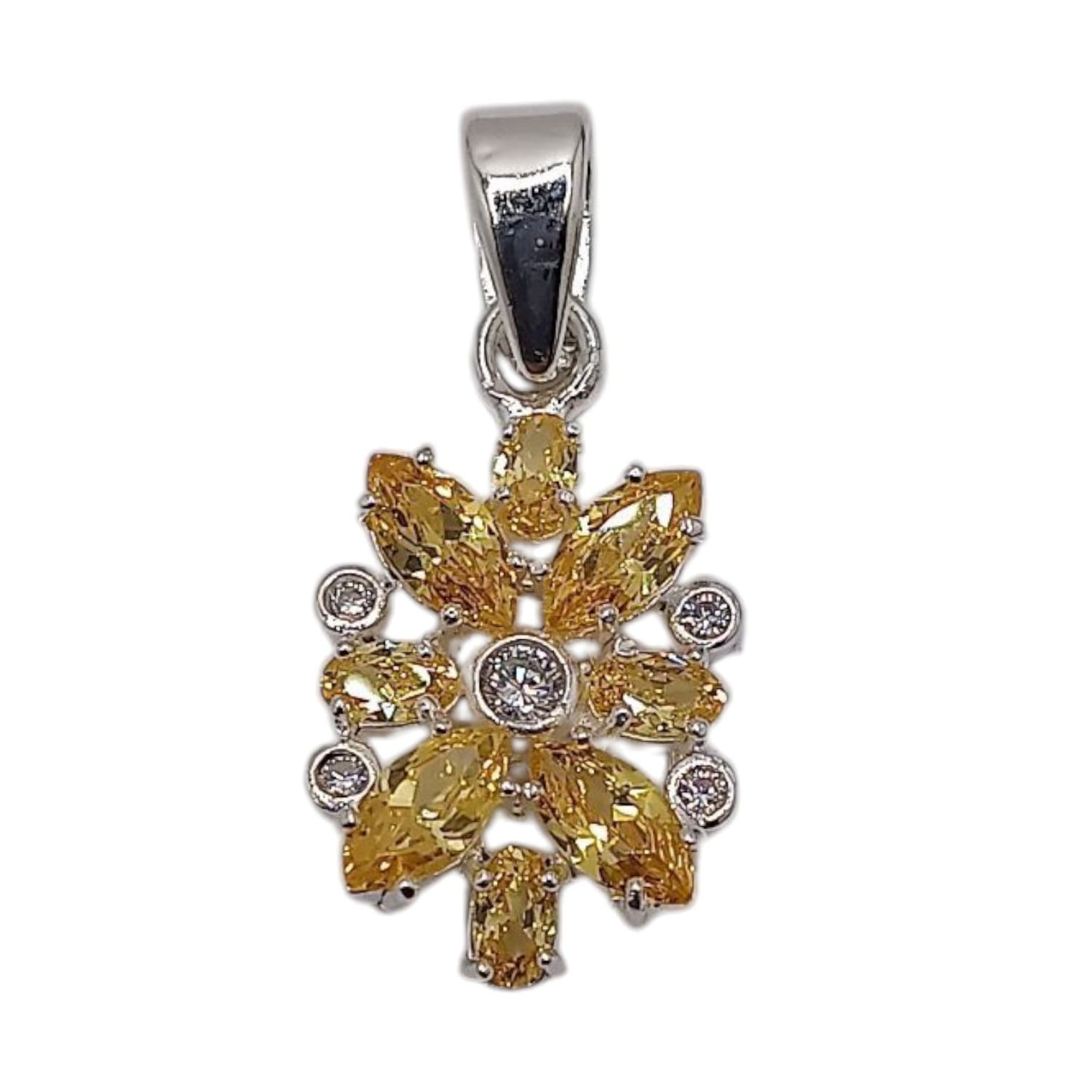 DIJE RACIMO CZ AMARILLA 3 CM  PLATA .925