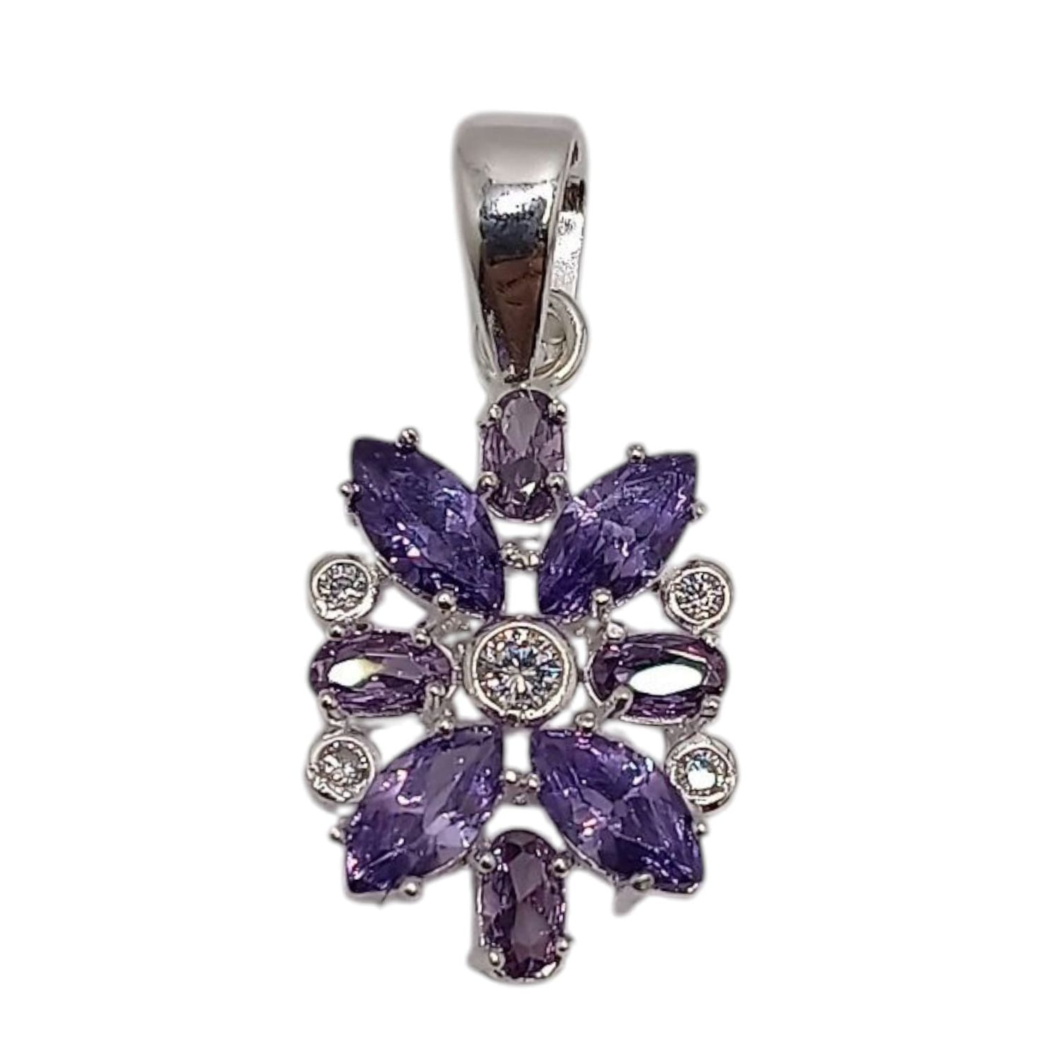 DIJE RACIMO CZ MORADAS 3 CM   PLATA .925