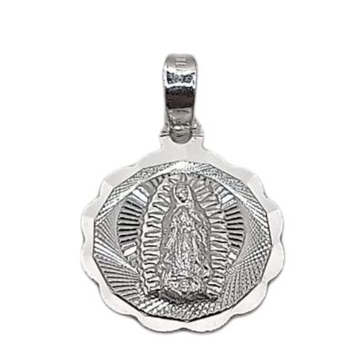 MEDALLA VIRGEN DE GUADALUPE 1.8  CM  PLATA .925
