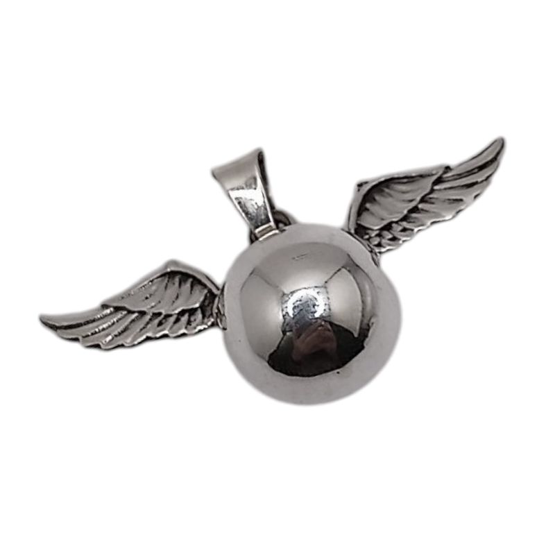 DIJE LLAMA ANGELM 4 CM ANCHO  PLATA .925