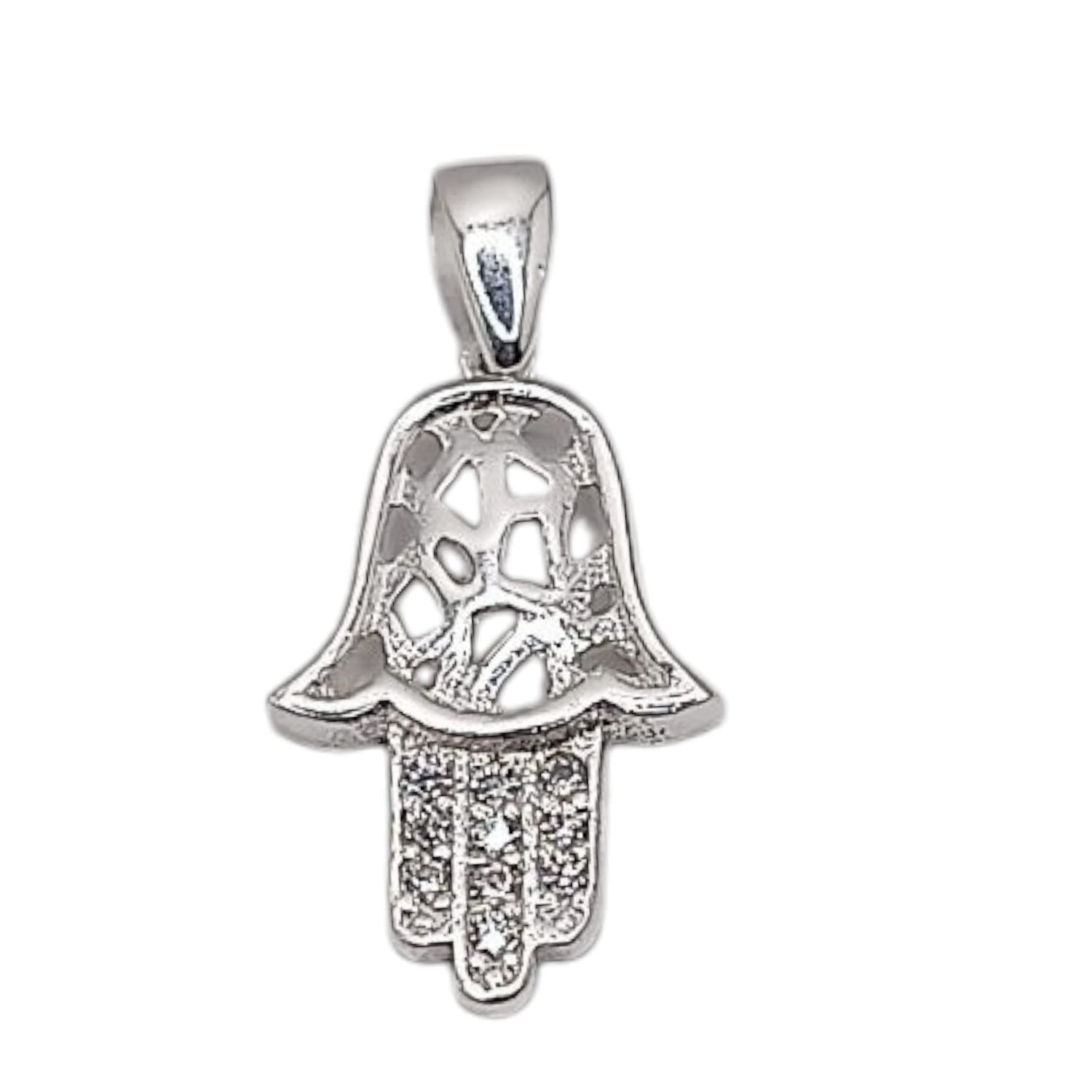 DIJE MANO FATIMA MICROPAVE 3 CM CON ASA PLATA .925