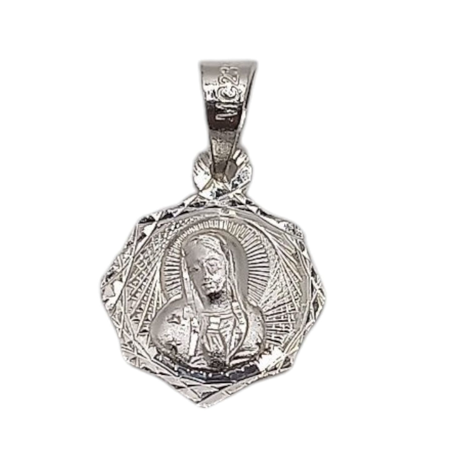 MEDALLA VIRGEN DE GPE DIAMANTADA VARIAS MEDIDAS  PLATA .925