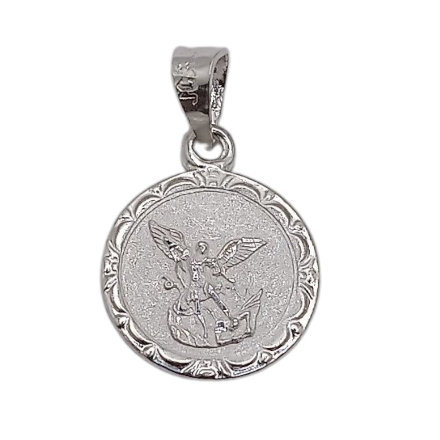 MEDALLA SAN MIGUEL ARCANGEL REDONDA2 2 CM, PLATA .925