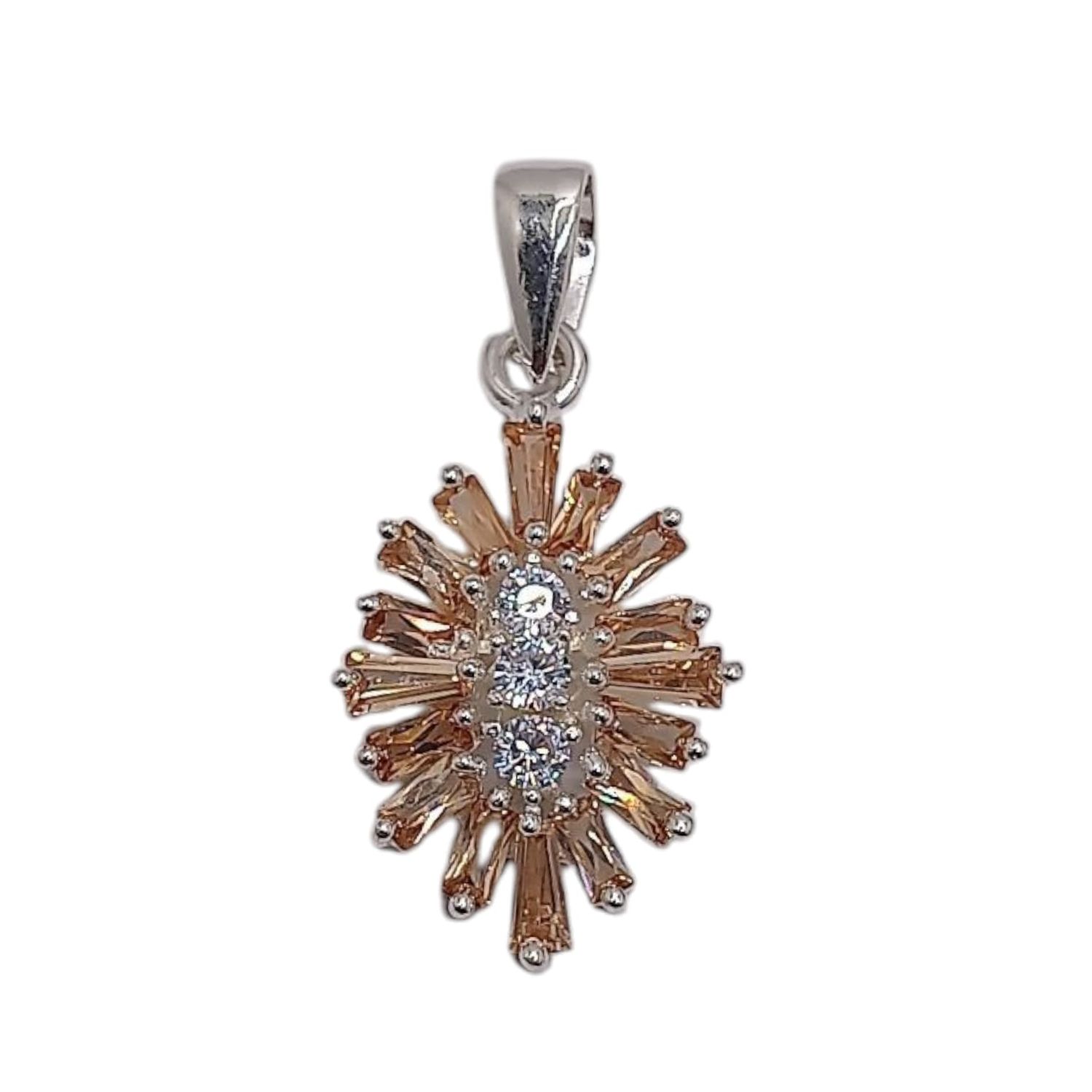 DIJE MULTI CZ AMBAR 3 CM CON ASA  PLATA .925