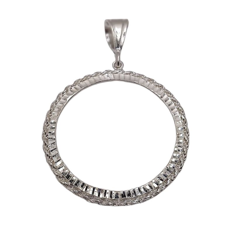 DIJE BISEL PARA MONEDA 5 CM, PLATA .925