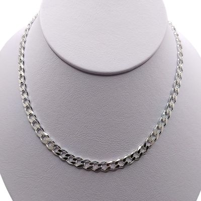 CADENA CUBANA Largo 22&quot; Ancho 6mm, PLATA .925