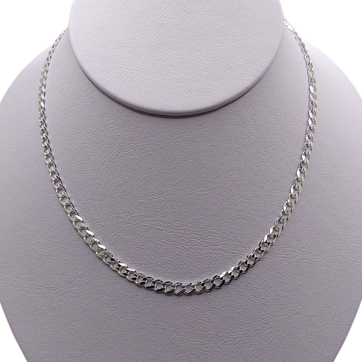 CADENA CUBANA Largo 22&quot; Ancho 3mm, PLATA .925