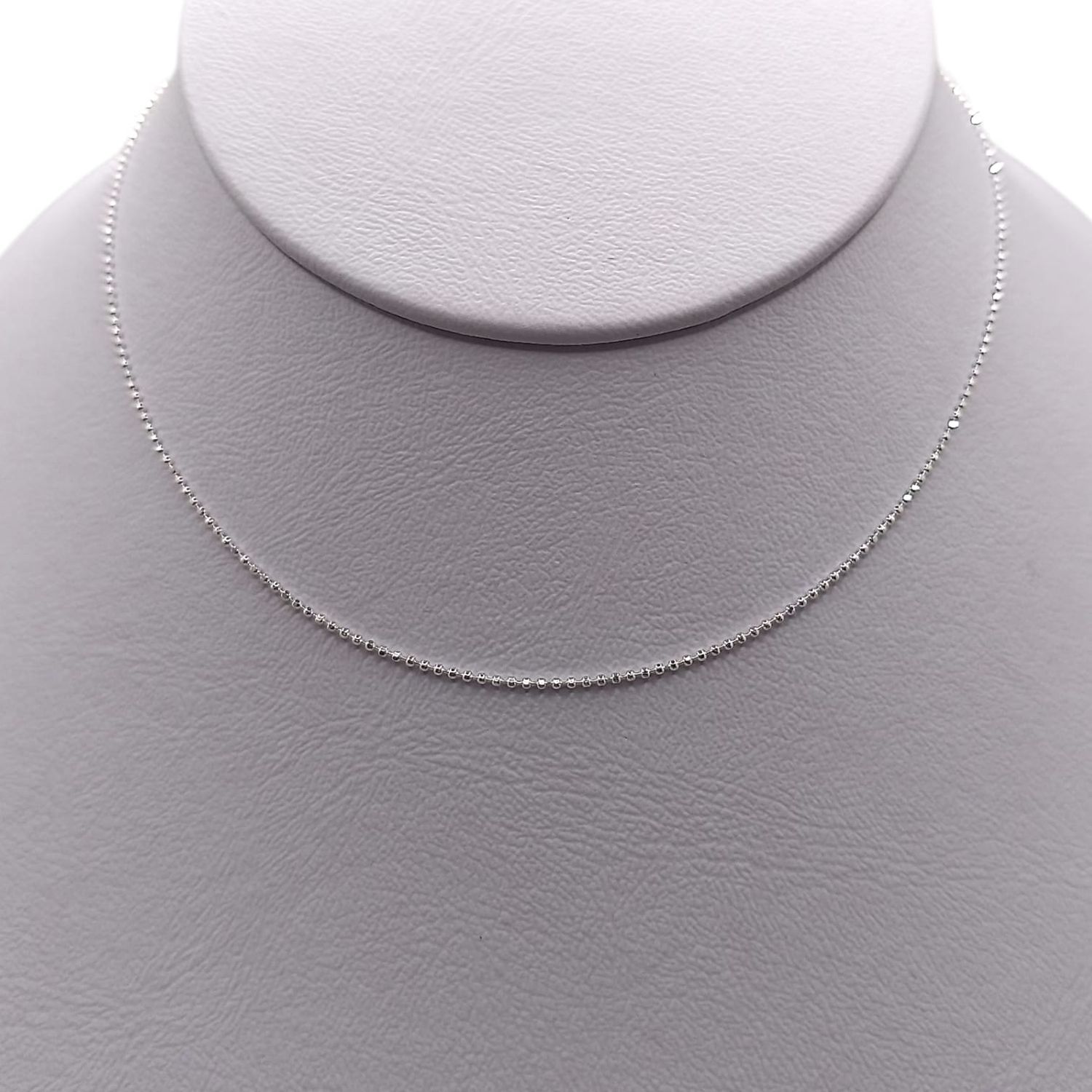 CADENA BOLITAS 16&quot;  1 MM, PLATA .925