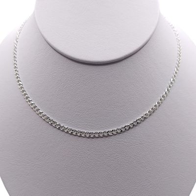 CADENA CUBANA Largo 24&quot; Ancho 4mm, PLATA .925