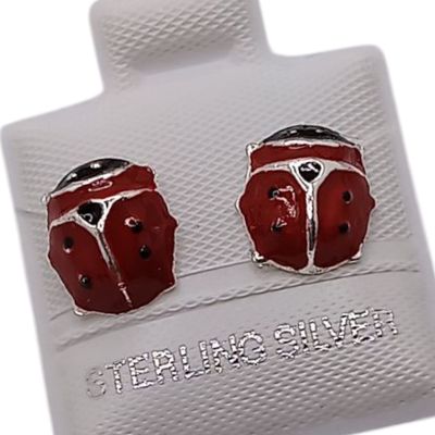 BROQUEL CATARINA ROJA, BROCHE BOLITA, PLATA .925