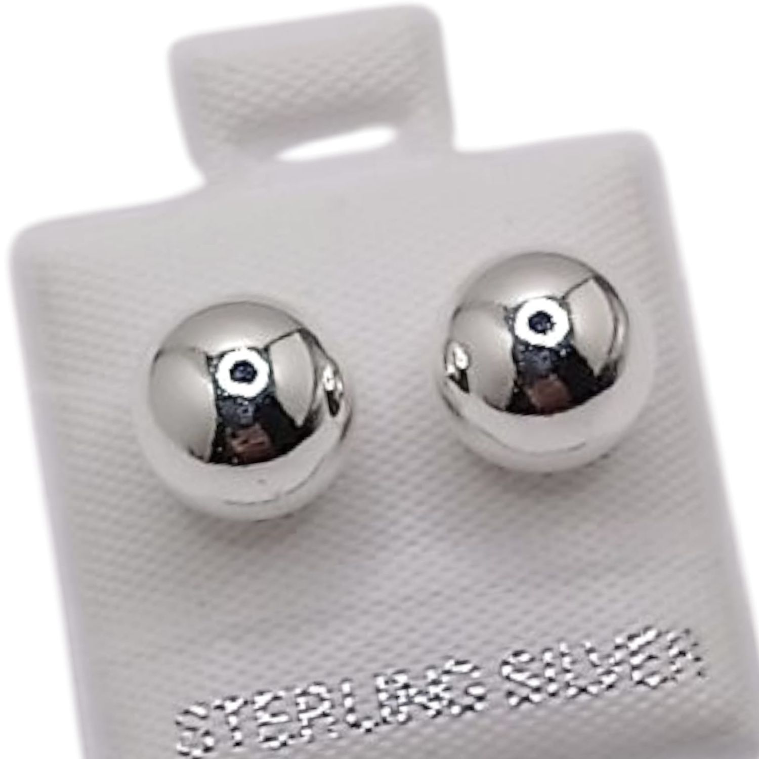 BROQUEL DORMILONA 8 MM, BROCHE BOLITA PLATA .925