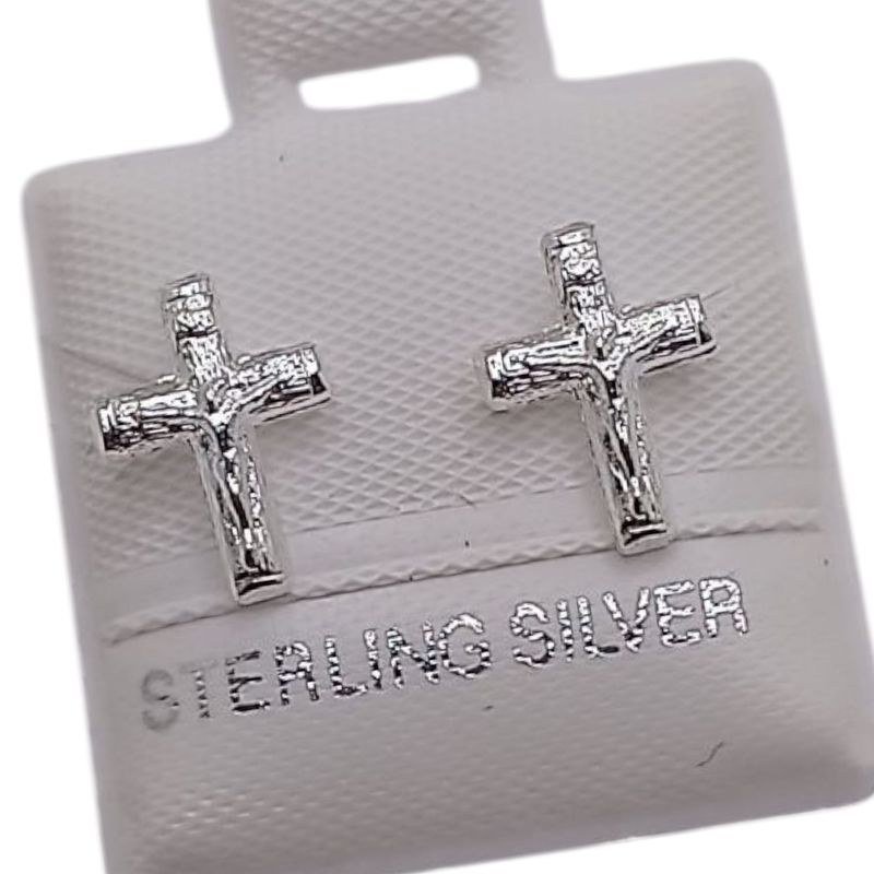 BROQUEL CRUCIFIJO BROCHE BOLITA, PLATA .925