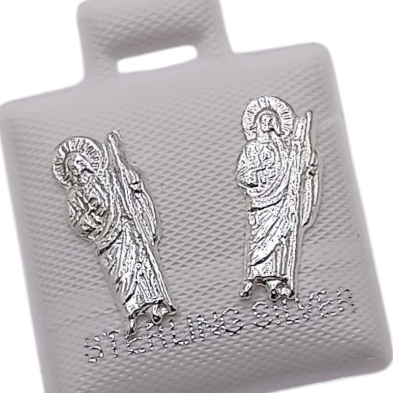 BROQUEL SAN JUDAS 1.5 CM, BROCHE BOLITA, PLATA .925