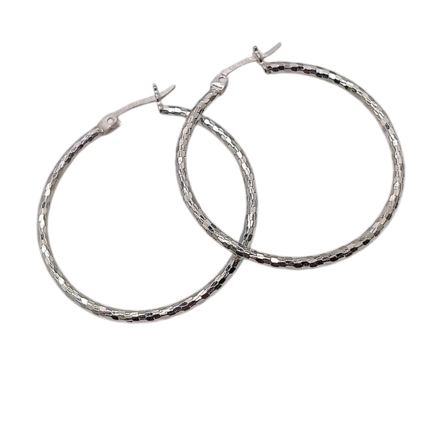 ARRACADA FANCY  3.5 CM, PLATA .925