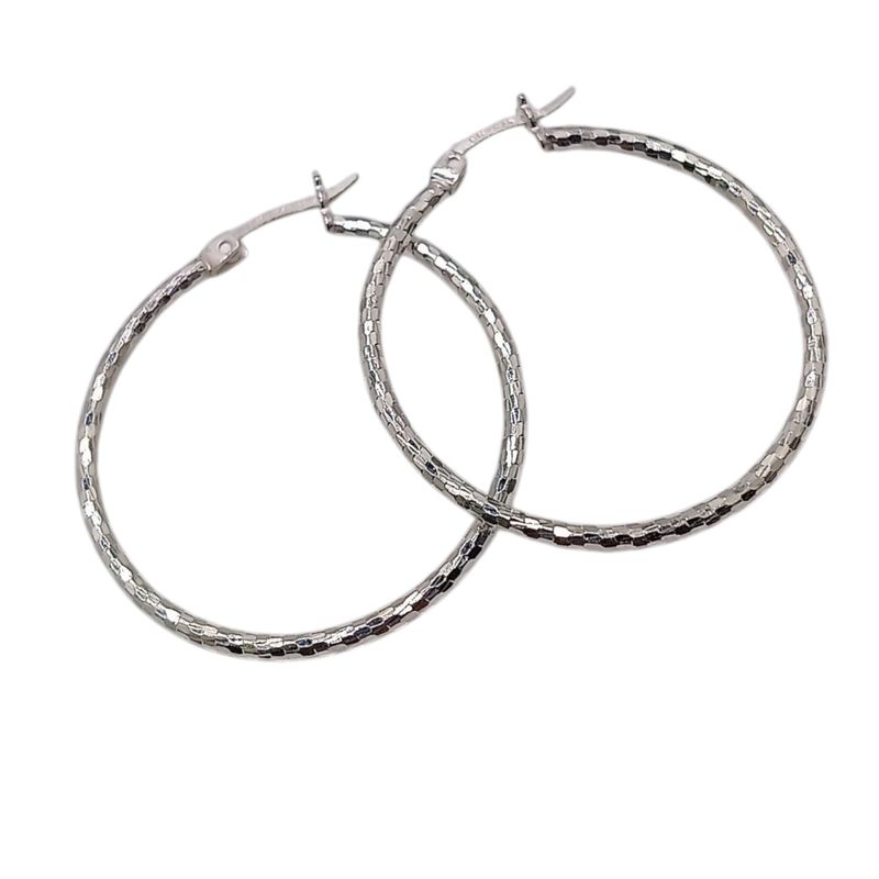 ARRACADA FANCY  3.5 CM, PLATA .925