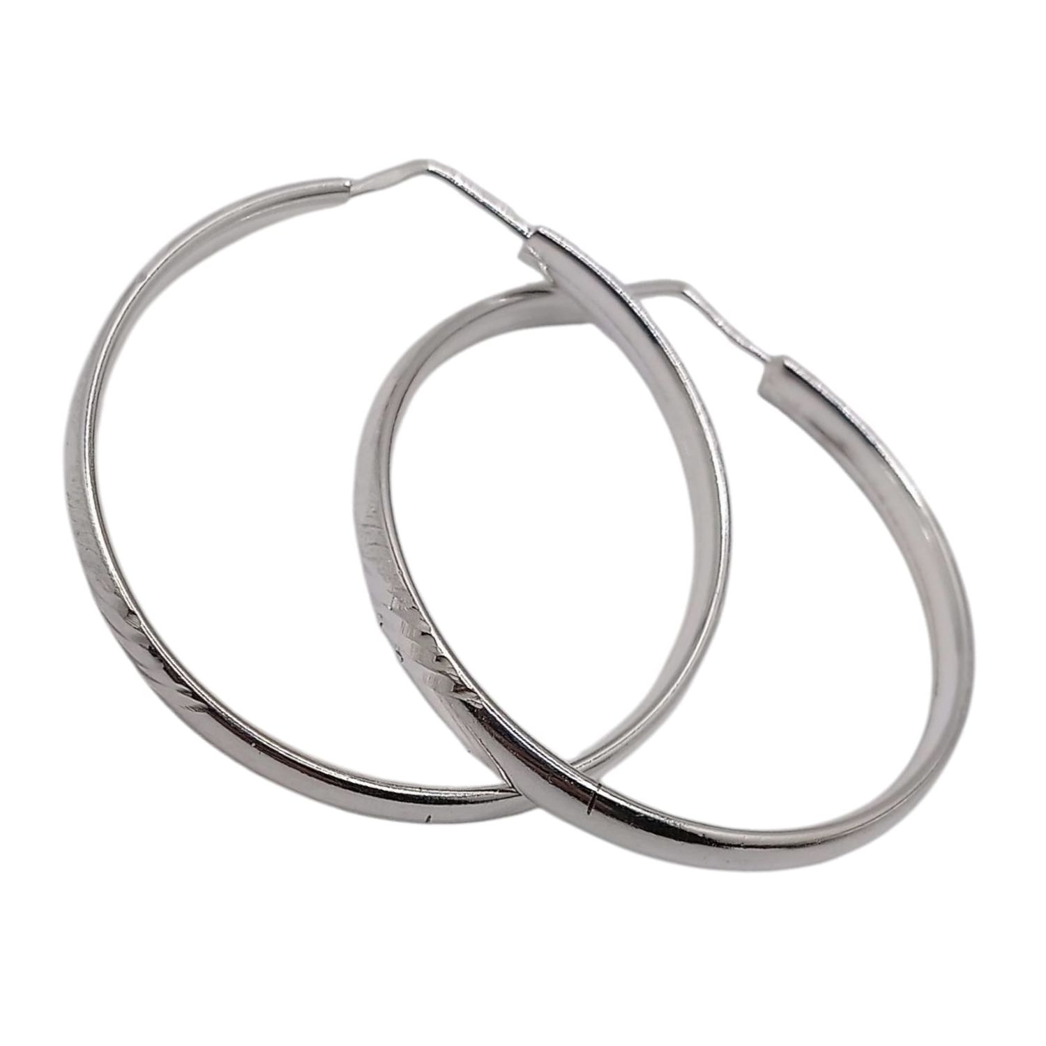 ARRACADA GRABADA 4 CM, PLATA .925