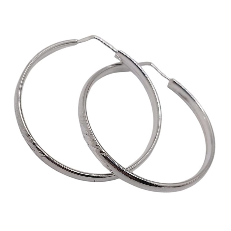 ARRACADA GRABADA 4 CM, PLATA .925