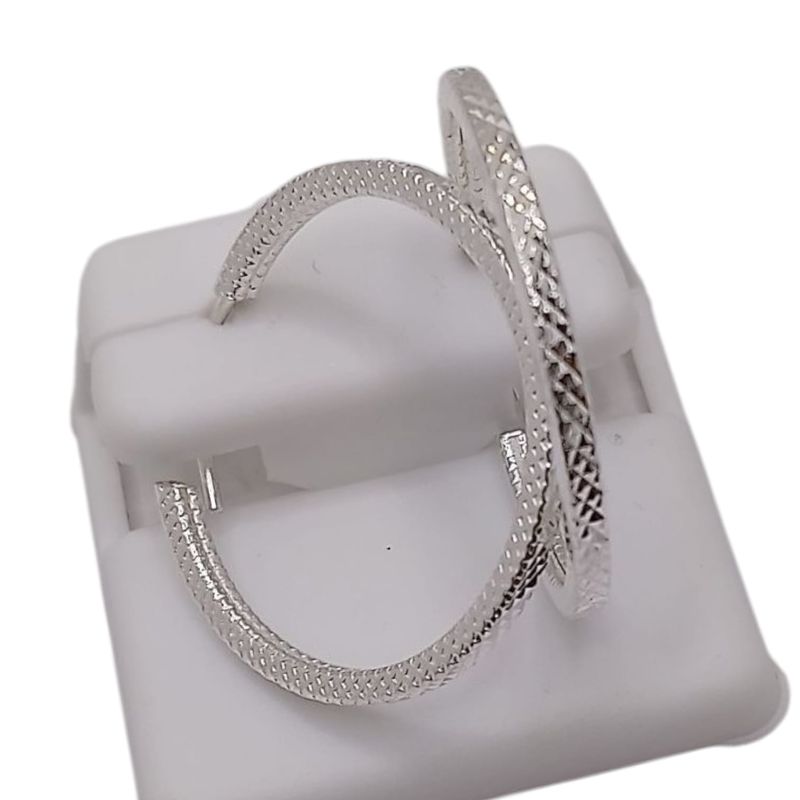 ARRACADA GRABADA 4 CM, PLATA .925