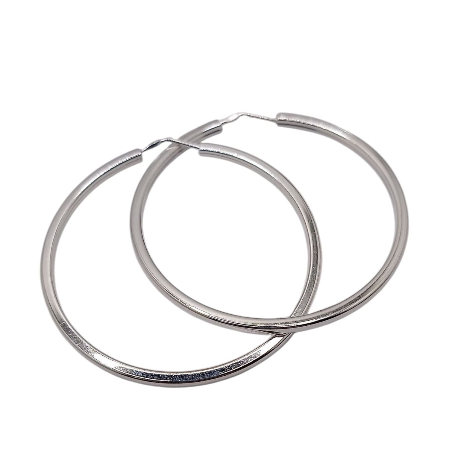 ARRACADA LISA 4.5 CM, PLATA .925