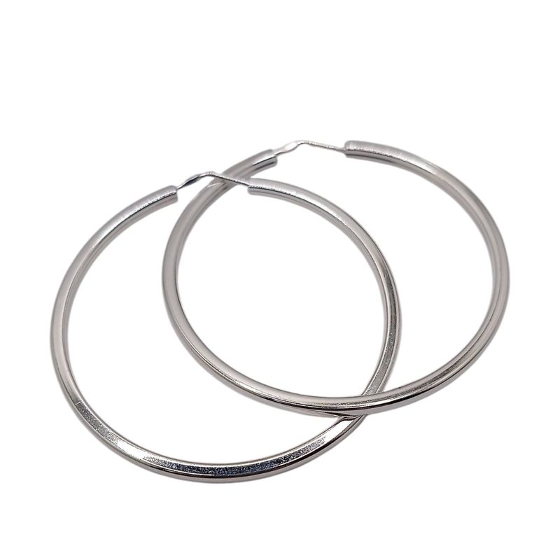 ARRACADA LISA 4.5 CM, PLATA .925