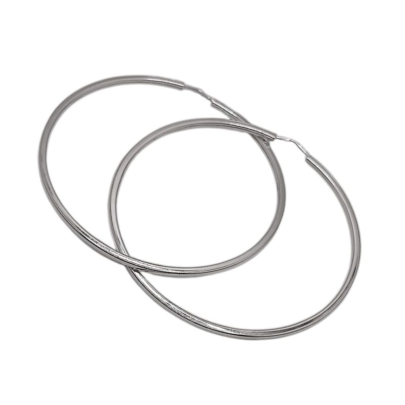 ARRACADA LISA 6.5 CM, PLATA .925
