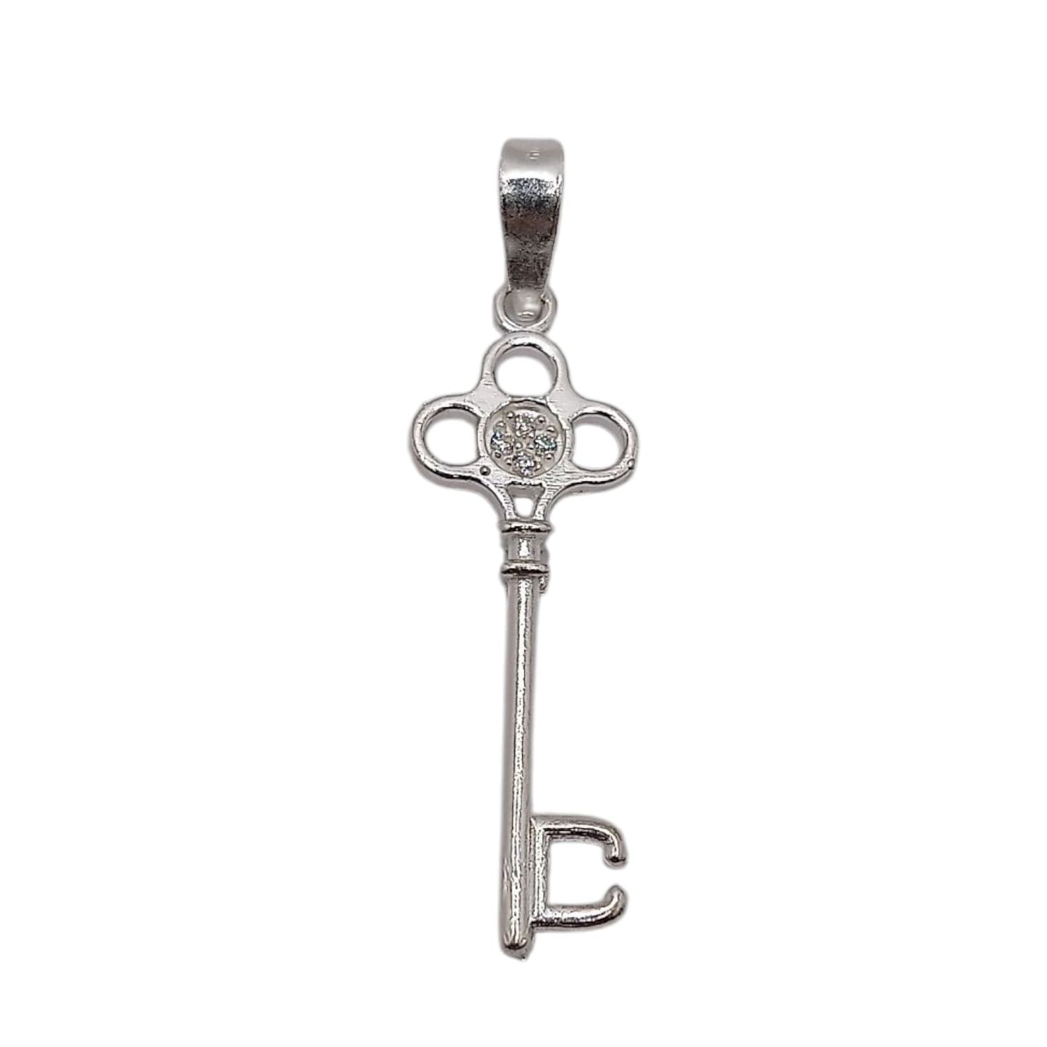LLAVE MICROPAVE 4 cm LARGO TOTAL  PLATA .925