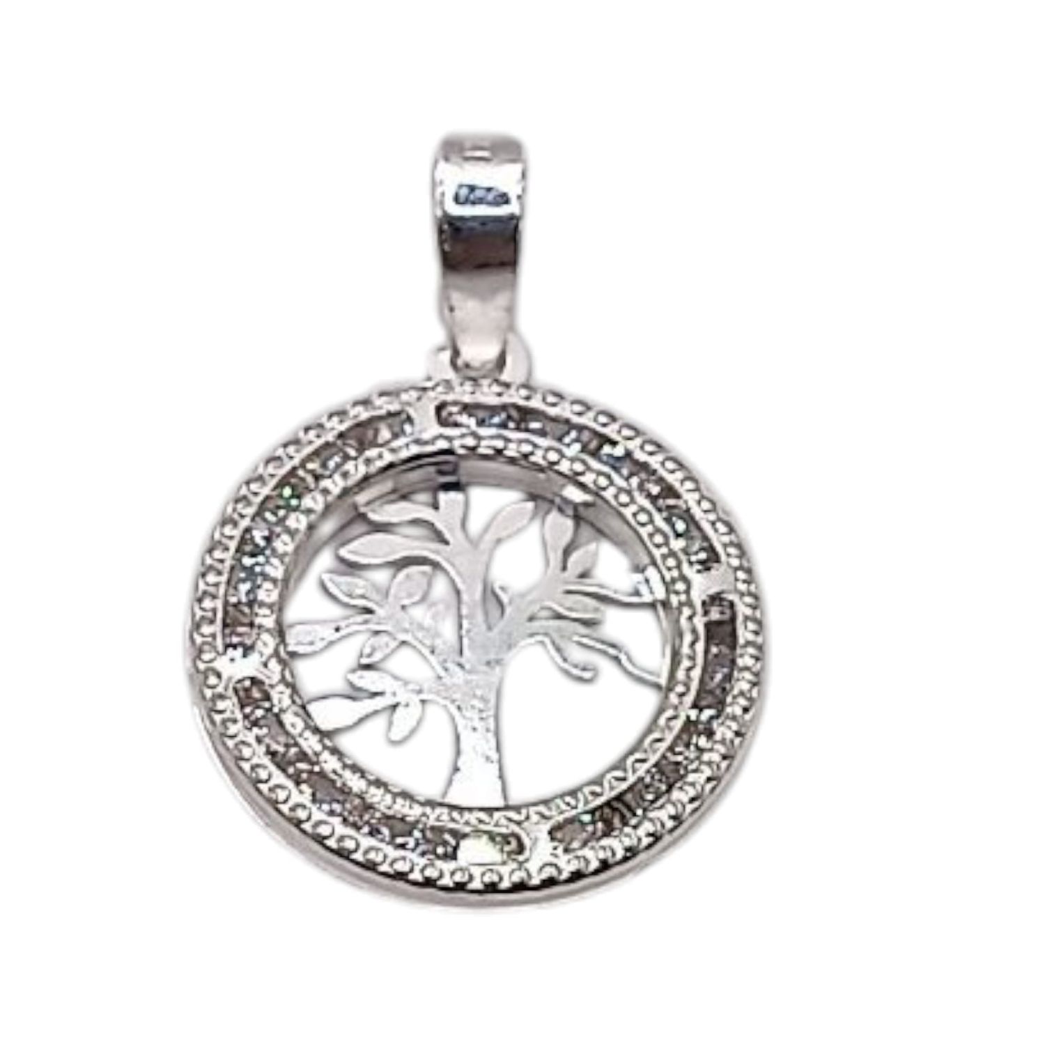 DIJE ARBOL DE LA VIDA MICROPAVE 2 CM PLATA .925