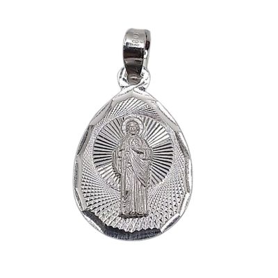 MEDALLA SAN JUDAS T GOTA  2.5CM PLATA .925