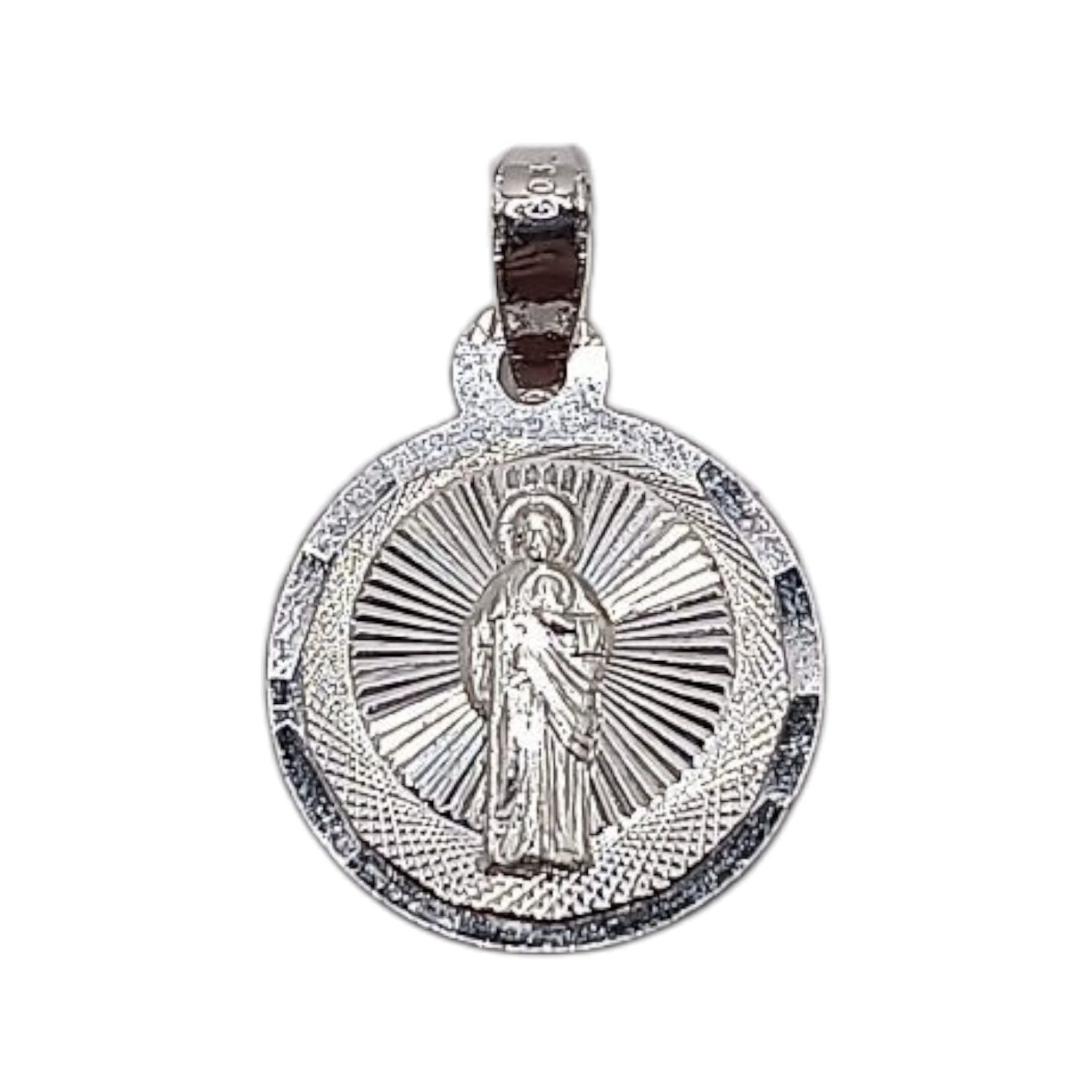 DIJE MEDALLA SAN JUDAS T  2CM PLATA .925