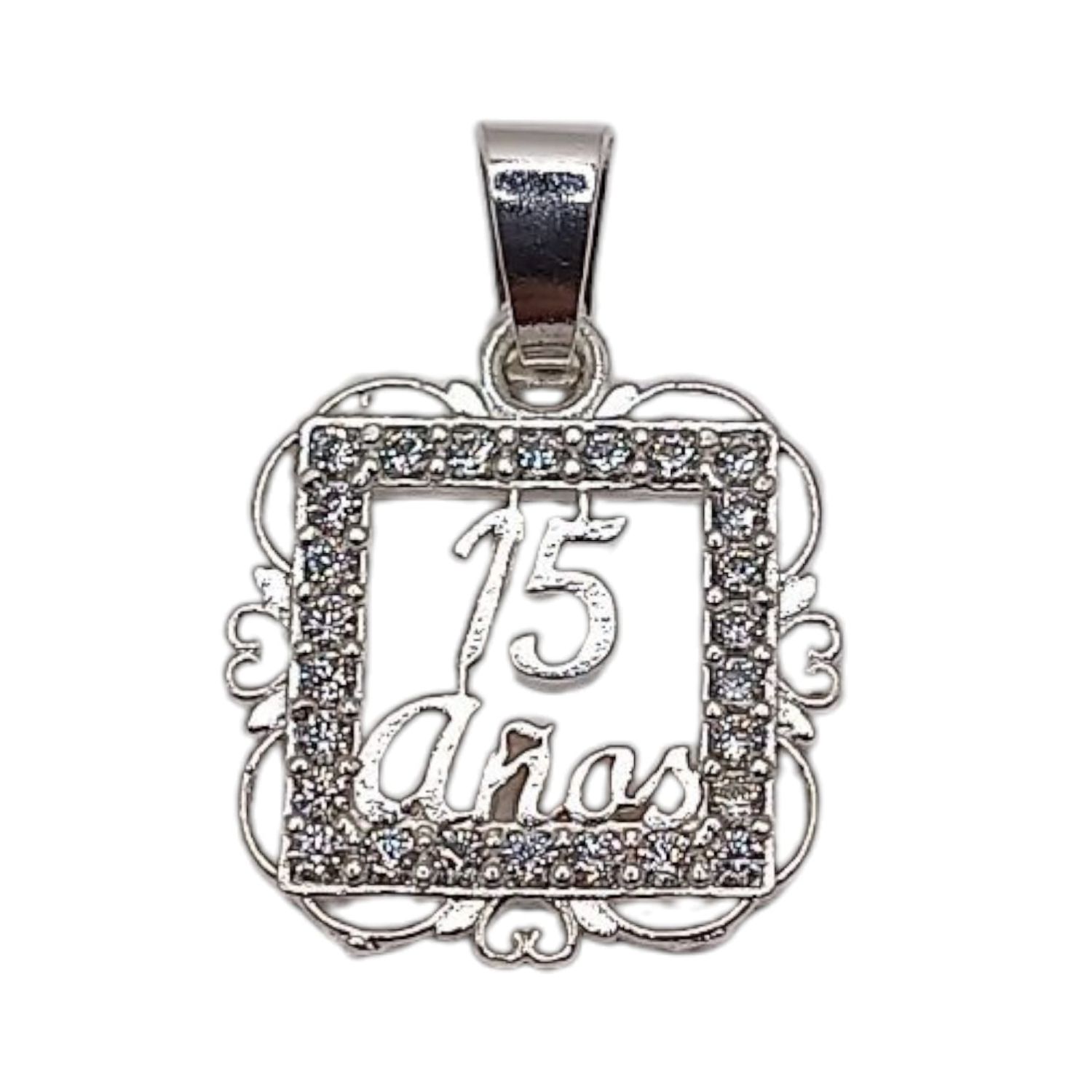 DIJE XV AÑOS FILIGRANA 2 CM  PLATA .925