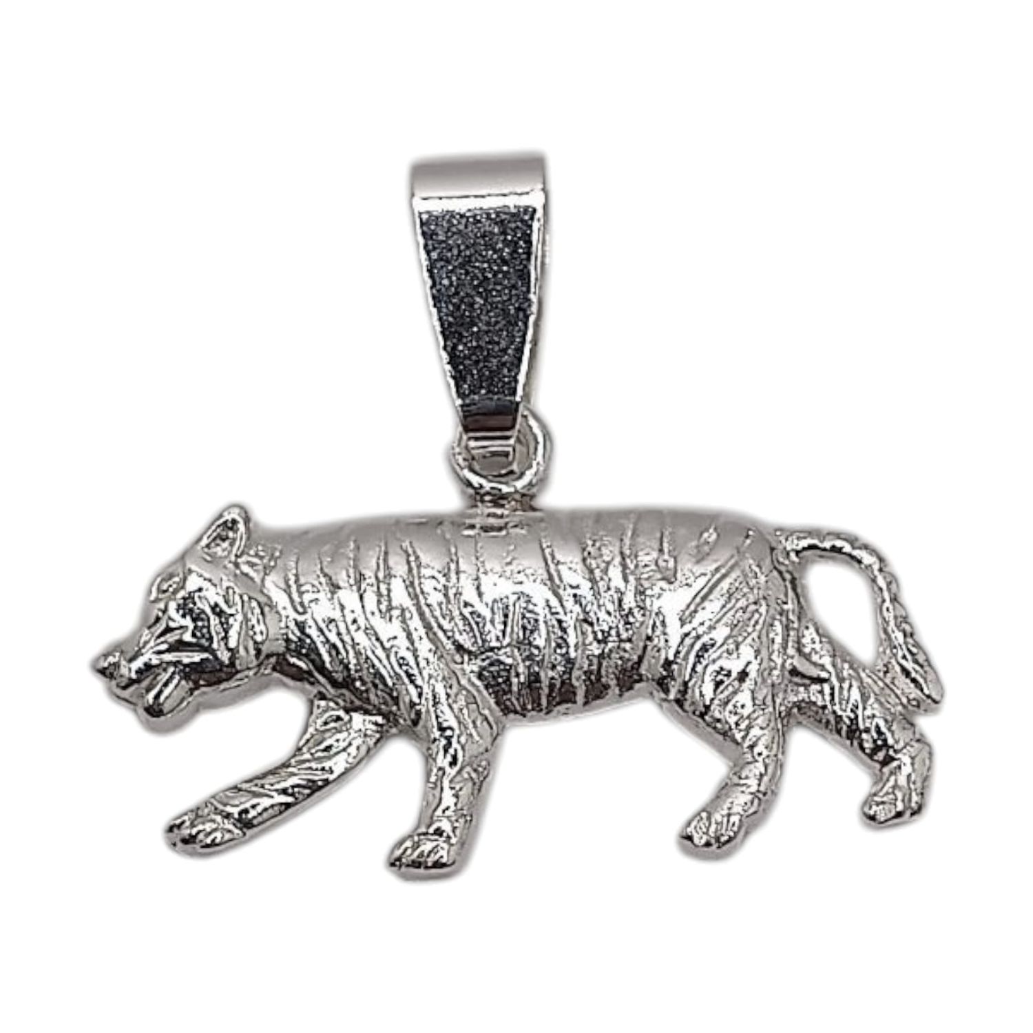 DIJE DE TIGRE  3 CM ANCHO POR 1.5 CM, PLATA .925