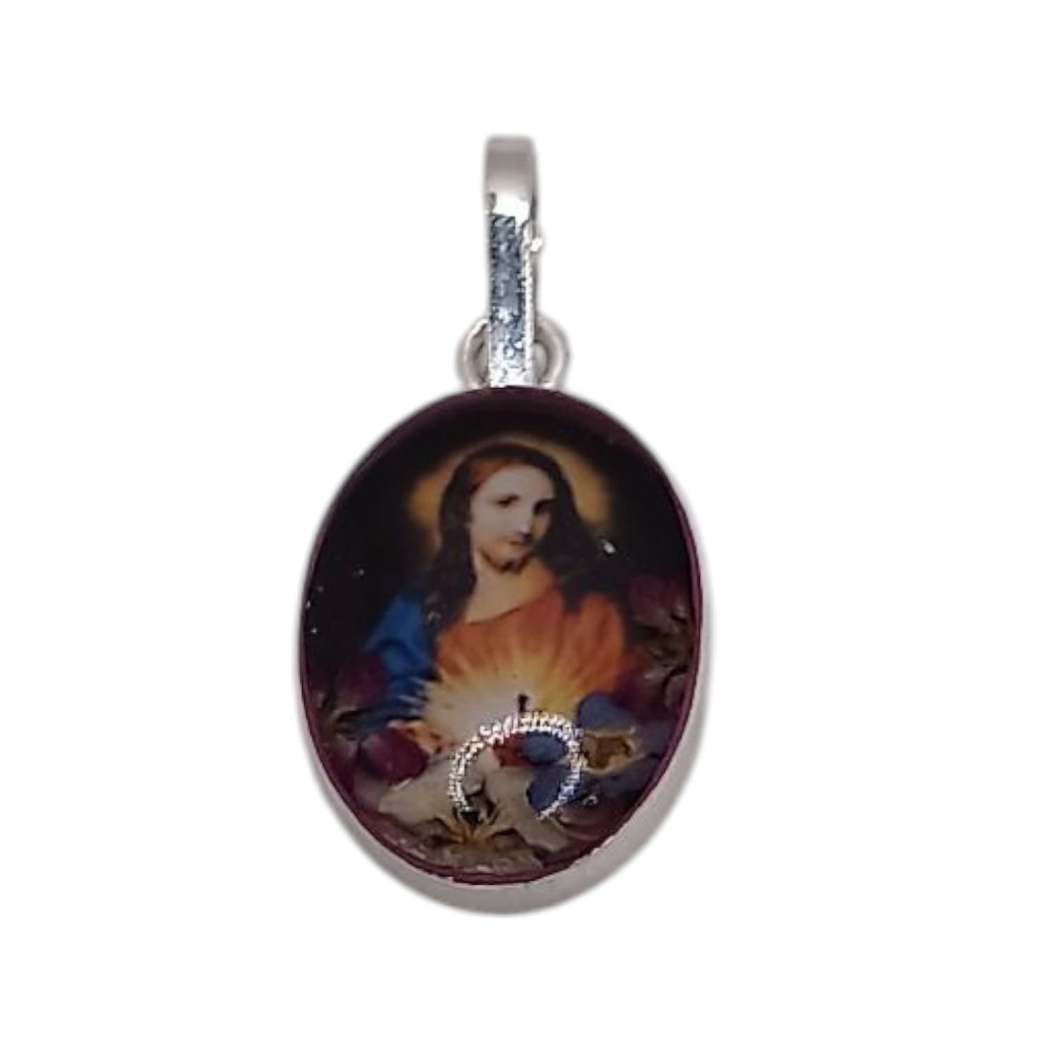 MEDALLA SAGRADO CORAZON 2 CM CON ASA, COLORES PUEDEN VARIAR