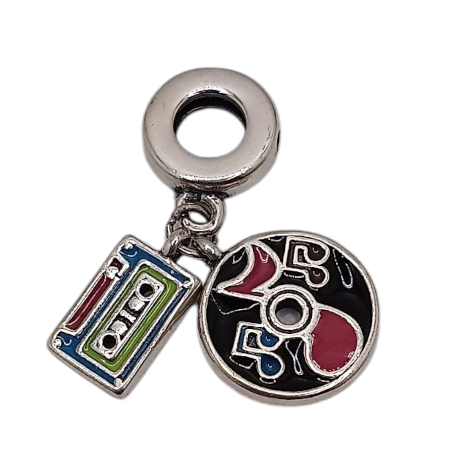 DIJE PARA PULSERA , CD Y CASETTE PLATA .925