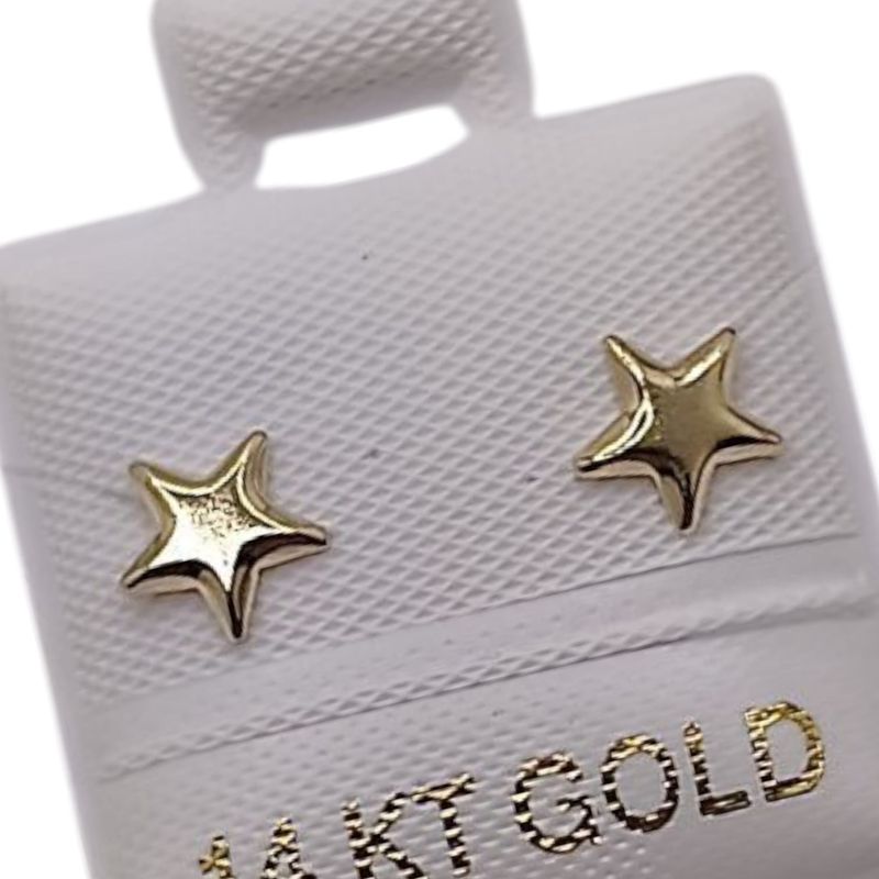 BROQUEL ESTRELLA MED  6MM , BROCHE DE BOLITA, ORO 14K