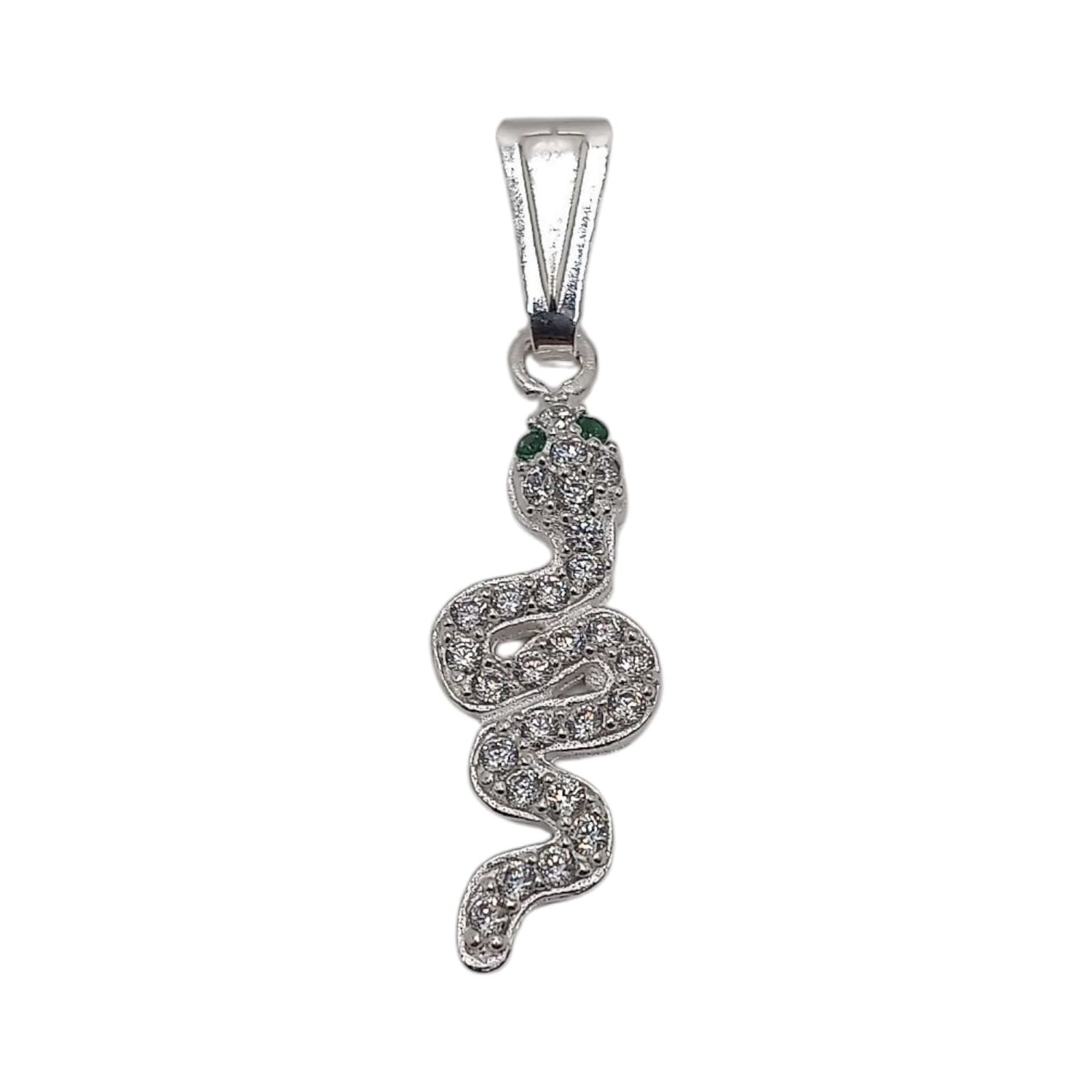 DIJE VIBORA MICROPAVE . 2.8 CM PLATA .925