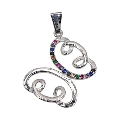 DIJE MARIPOSA MICROPAVE CZ MULTICOLOR 3.5 CM . PLATA .925