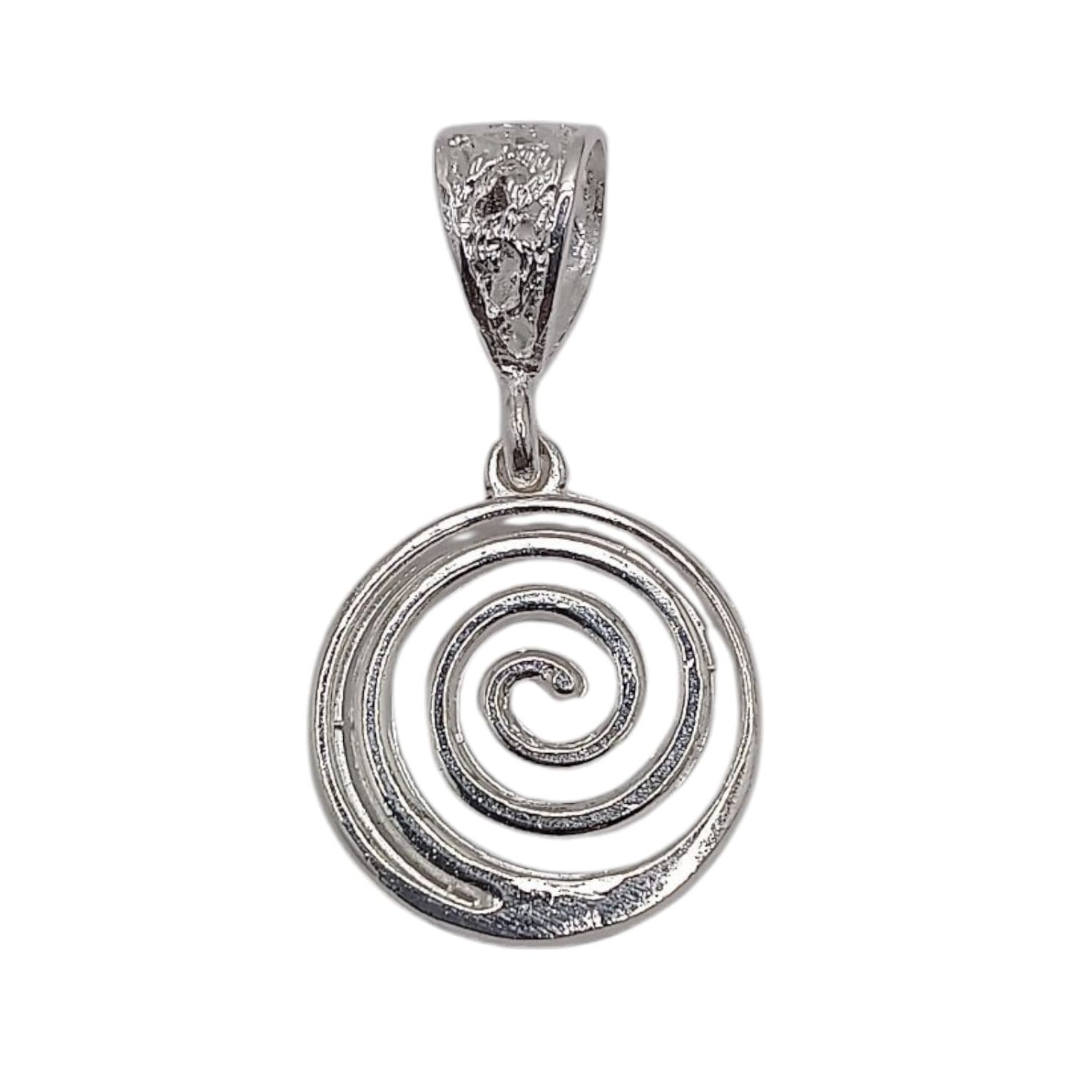 DIJE ESPIRAL  3 CM LARGO TOTAL CON ASA  PLATA .925