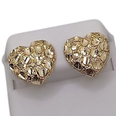 ARETE CORAZON TIPO BARROCO BROCHE MARIPOSA1.7 CM, ORO 10K