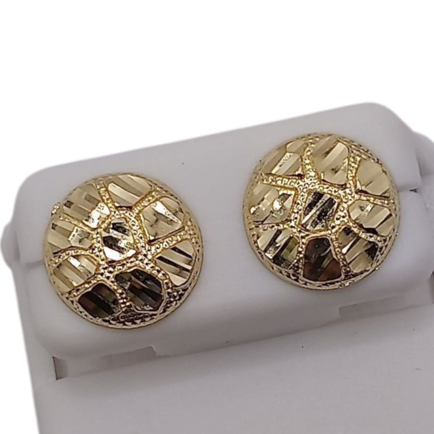 ARETE REDONDO BROCHE MARIPOSA, ORO 10 K