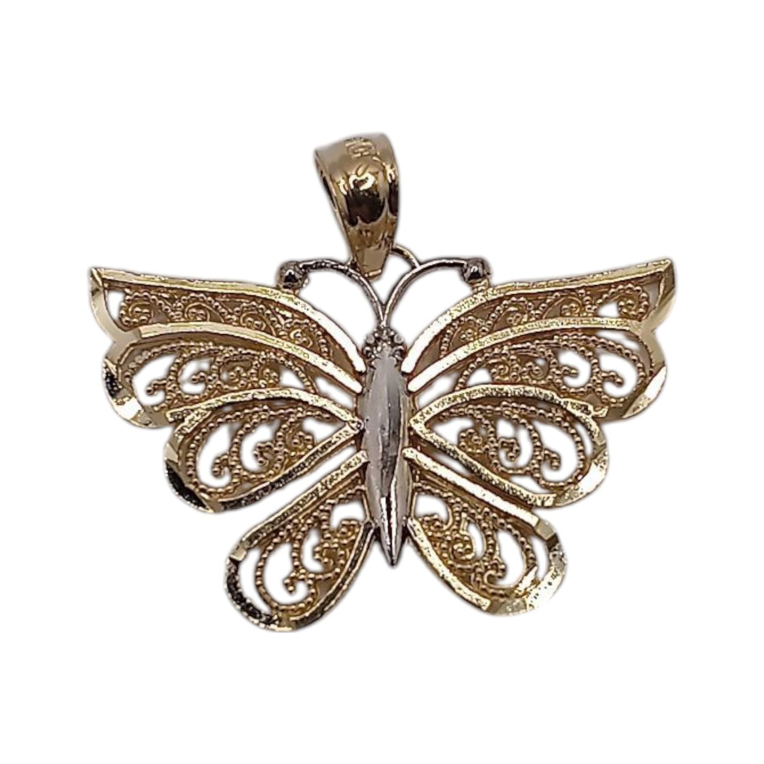 DIJE MARIPOSA 2 COLORES  2 CM, ORO 10K