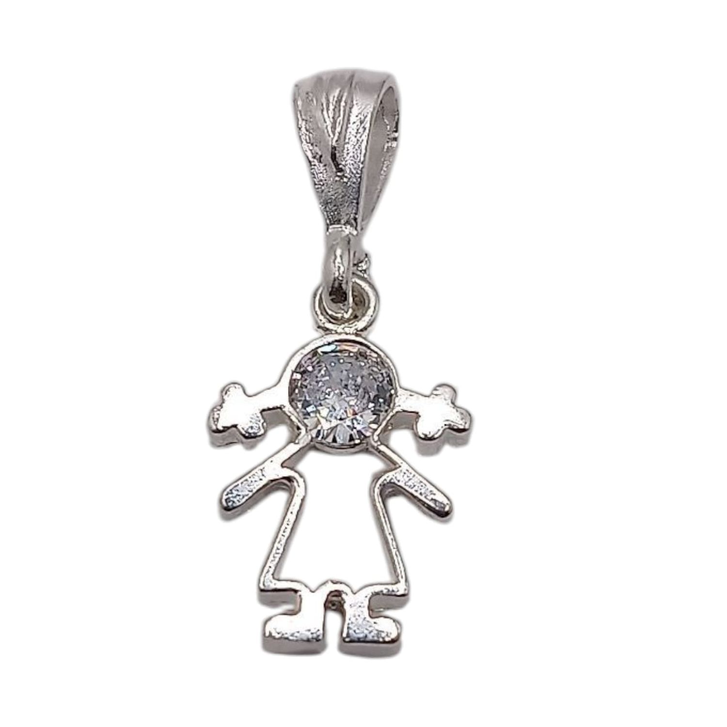 DIJE NIÑA 2 CM CON CZ PLATA .925
