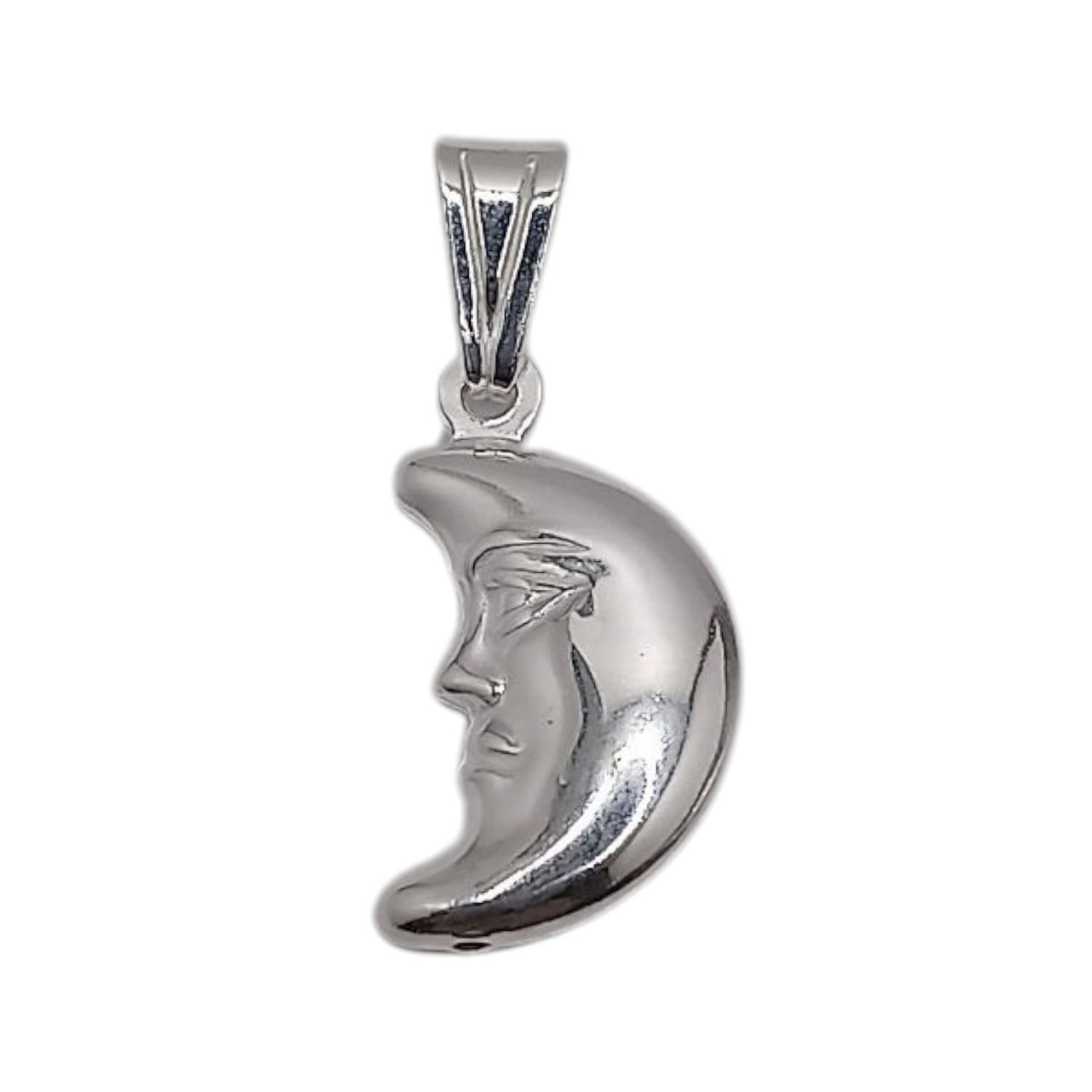 DIJE LUNA 2.5 CM LARGO TOTAL PLATA .925