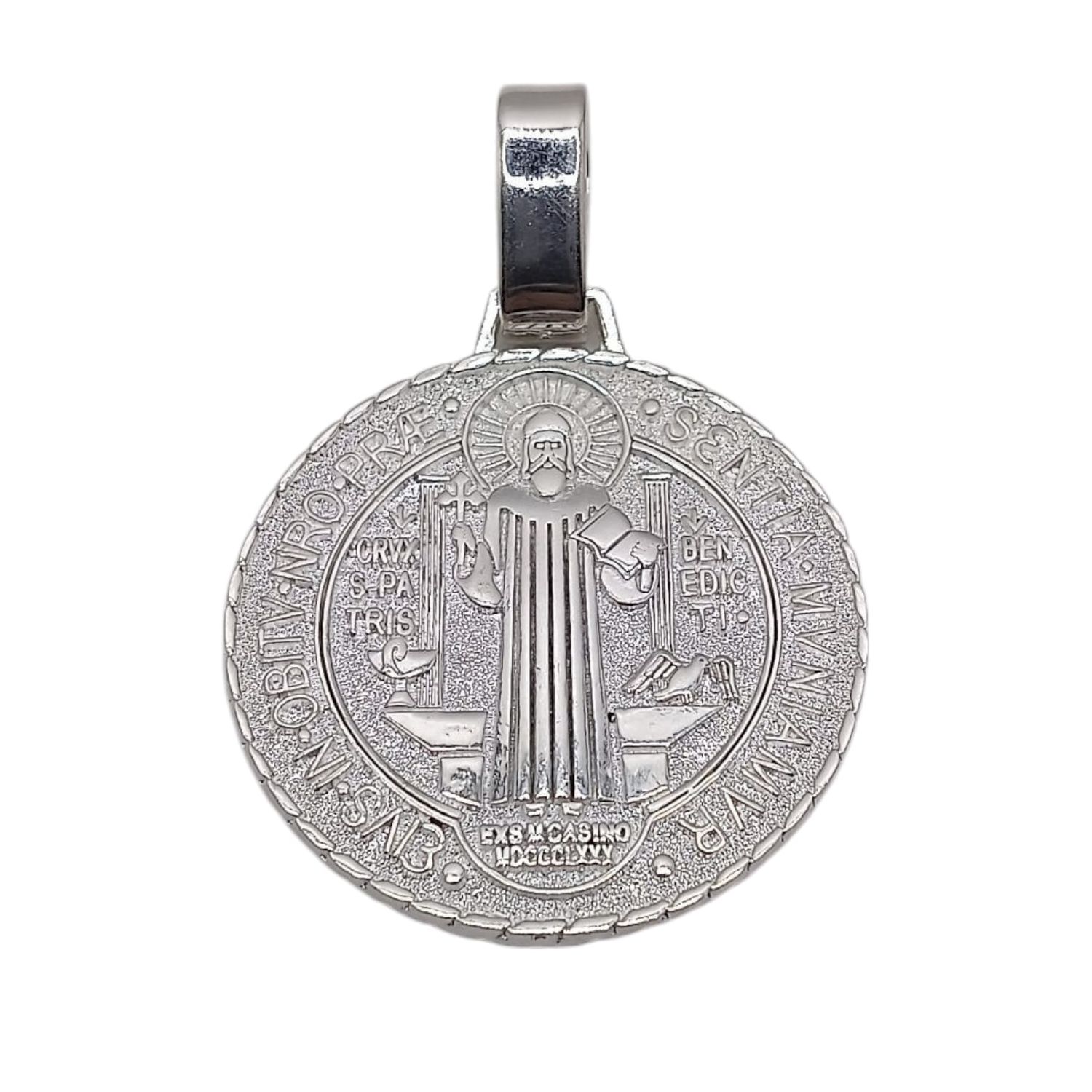 MEDALLA SAN BENITO 4 CM PLATA .925