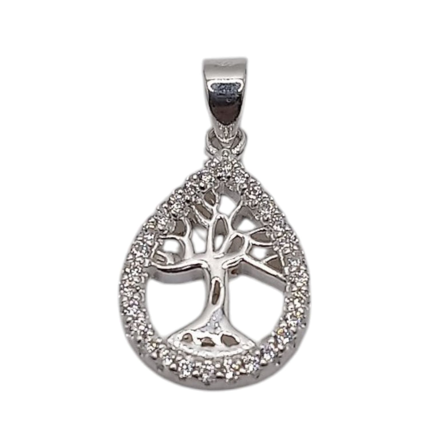 ARBOL DE LA VIDA MICROPAVE  FANCY  2 CM PLATA .925