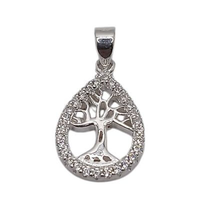 ARBOL DE LA VIDA MICROPAVE  FANCY  2 CM PLATA .925