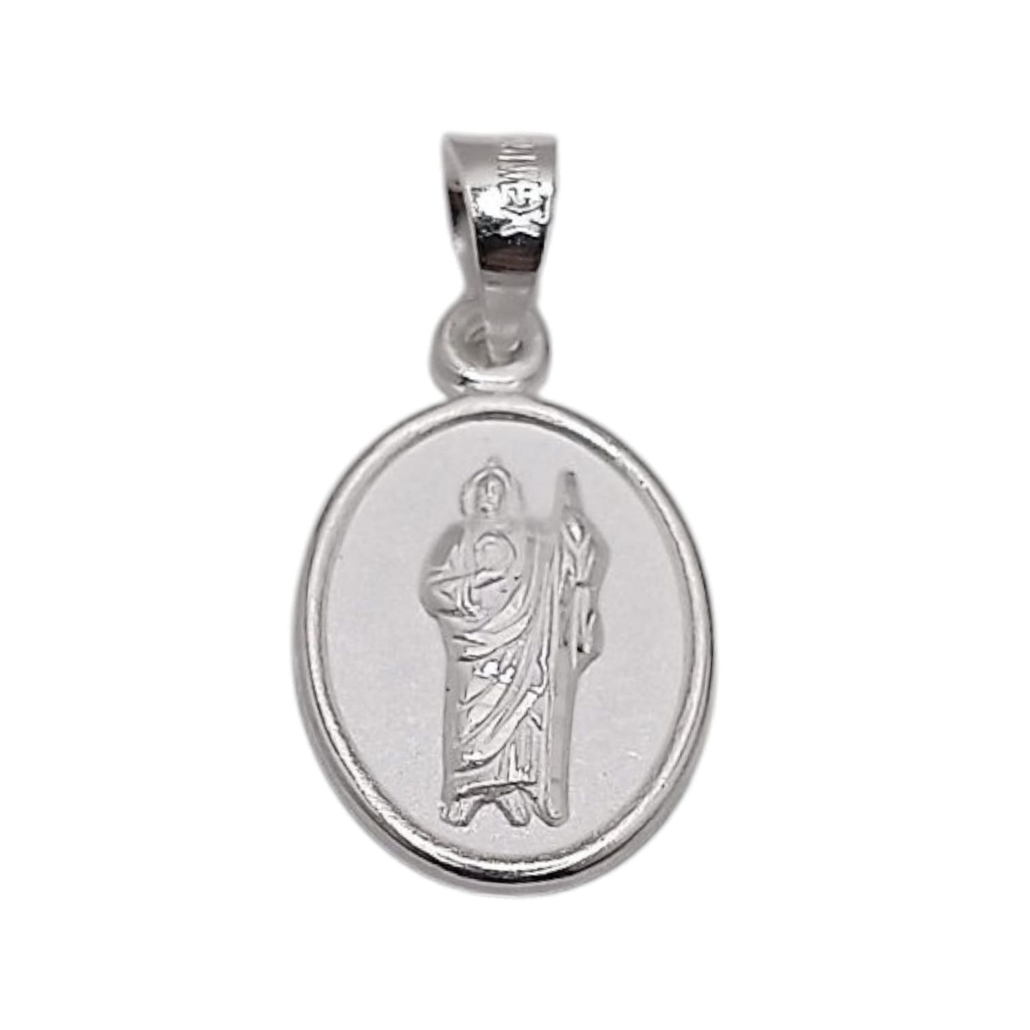 MEDALLA SAN JUDAS T  2.3 CM LARGO TOTAL  PLATA .925